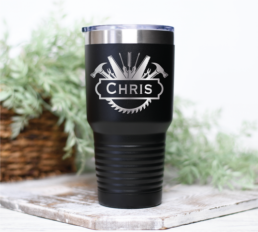 Milwaukee Brewers Personalized 30oz. Laser Etched Black Tumbler