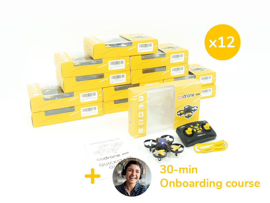 CoDrone Mini set of 12 kits for the classroom, programmable in Python and Blockly