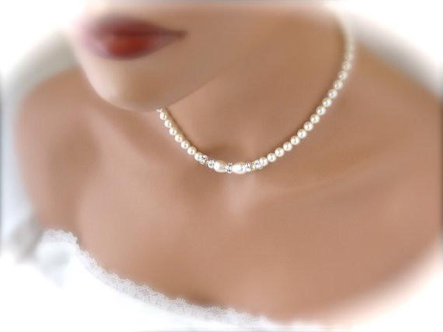 Elegant Wedding Jewelry Set, Pearl and 