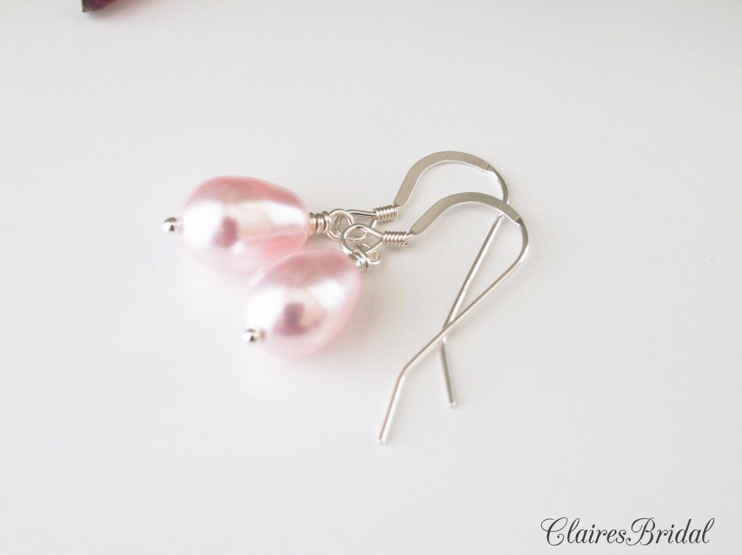 pink pearl earrings