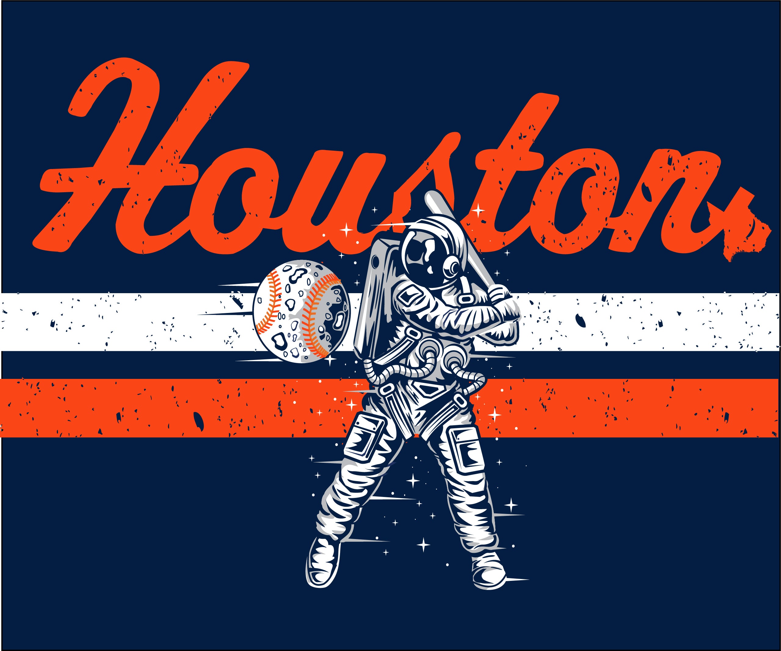 Houston Astros Baseball Vintage H-Town Crush City Texas Skull