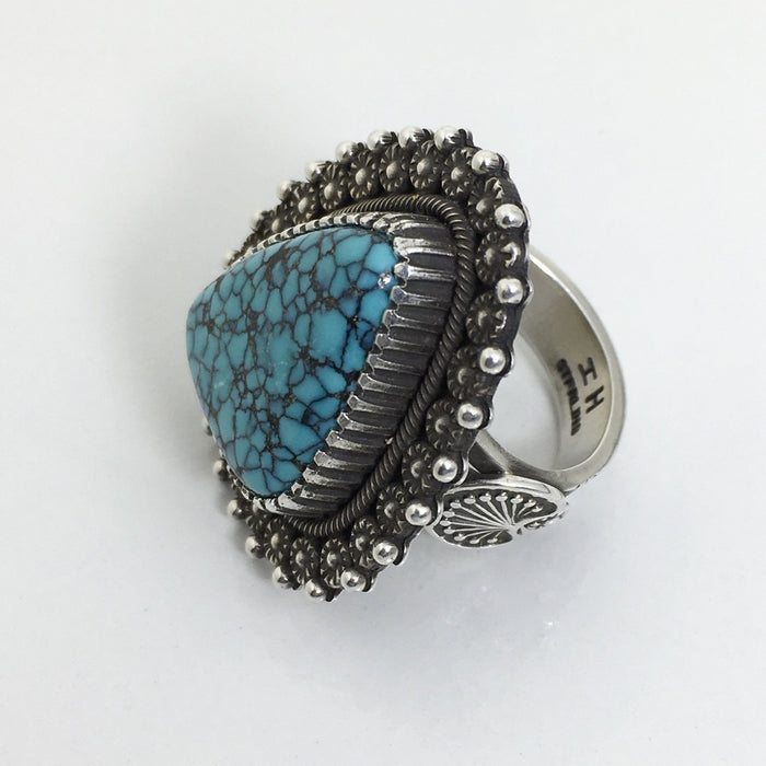 China Mountain Turquoise and Silver Ring, by Ivan Howard– Raven