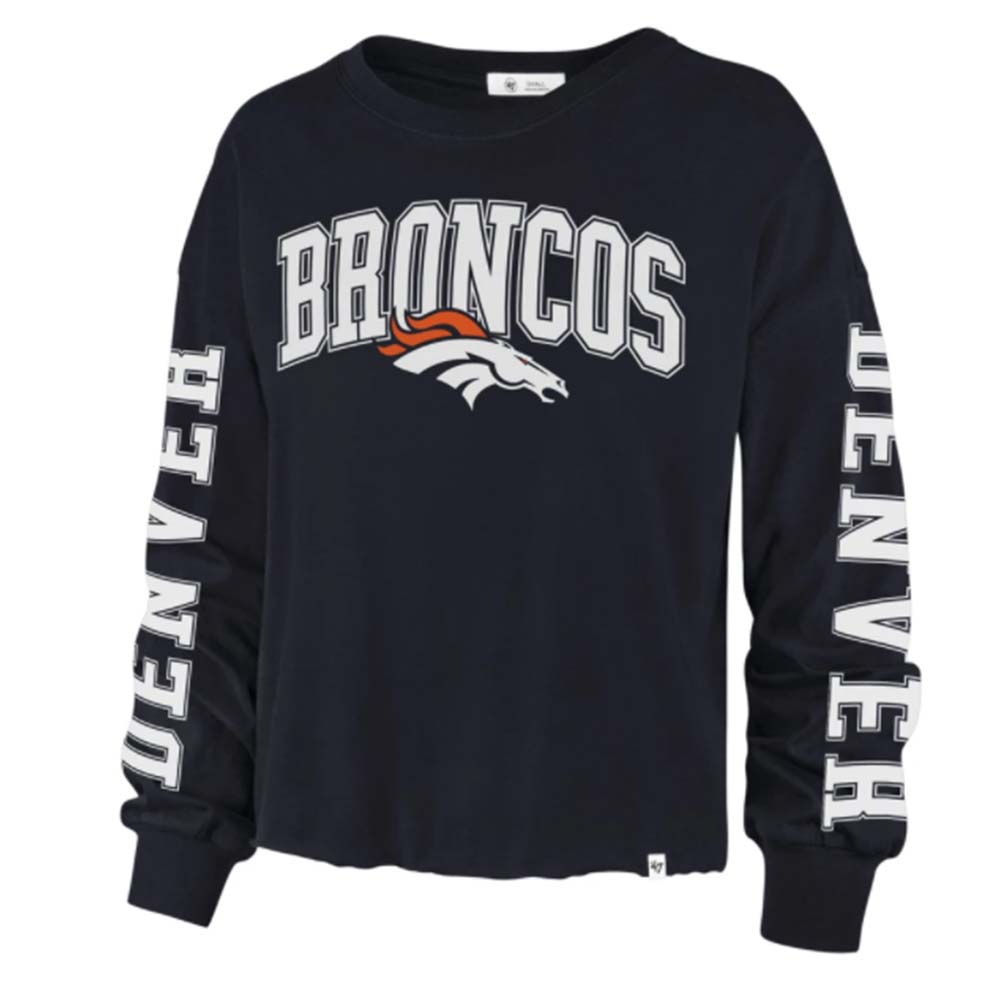 NFL Denver Broncos Women's '47 Parkway LS Tee - Navy