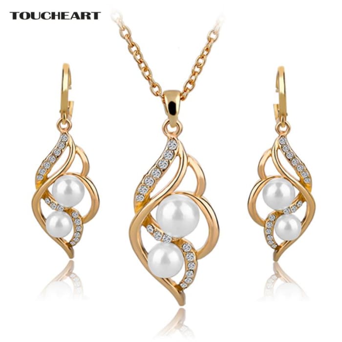 Sainaluv Simulated Pearl Indian Wedding Jewelry Sets For Women