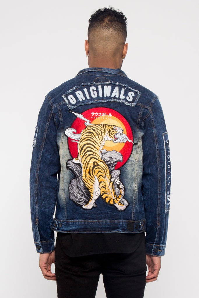 Applique Tiger Patch Denim Jacket – G 