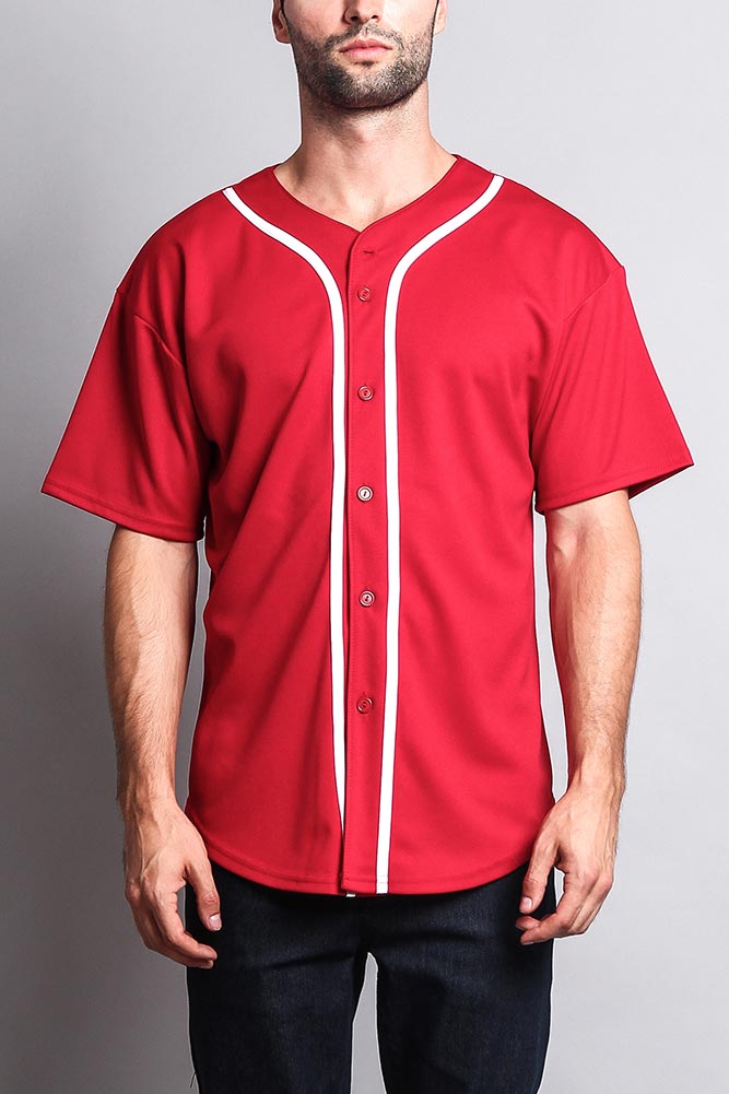 Baseball Button Down Short Sleeve Jersey