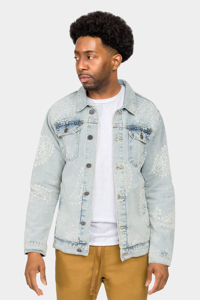 Victorious Bandana Paisley Patch Denim Jacket Indigo / X-Large