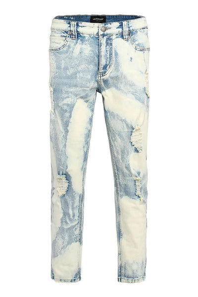 G-Style USA Men's Biker Distressed Wash Slim Jeans DL1010 - ICE - 30/30 -  G19C at  Men's Clothing store