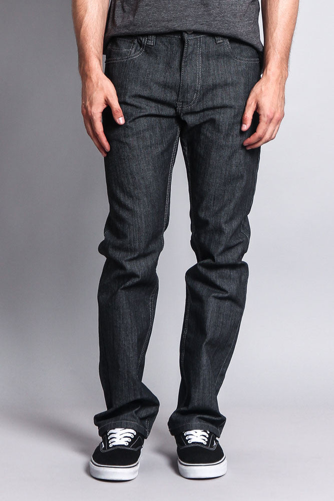 grey straight fit jeans