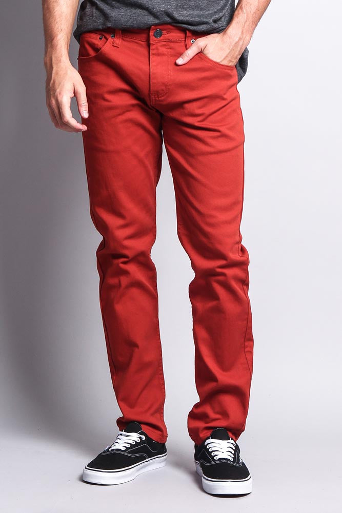 orange skinny jeans mens