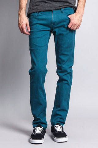 Men's Skinny Fit Colored Jeans (Devil Blue) – G-Style USA