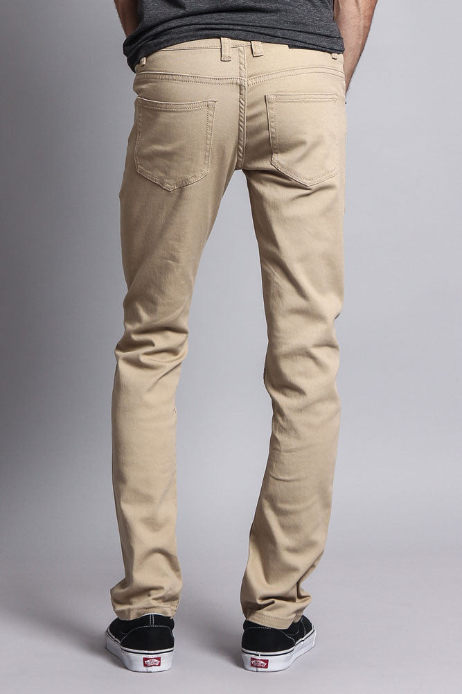 Mens Skinny Fit Colored Jeans Khaki G Style Usa 0739