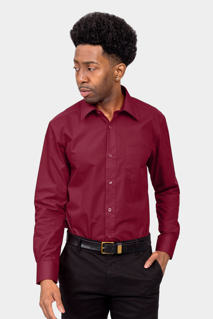 burgundy dress up shirt