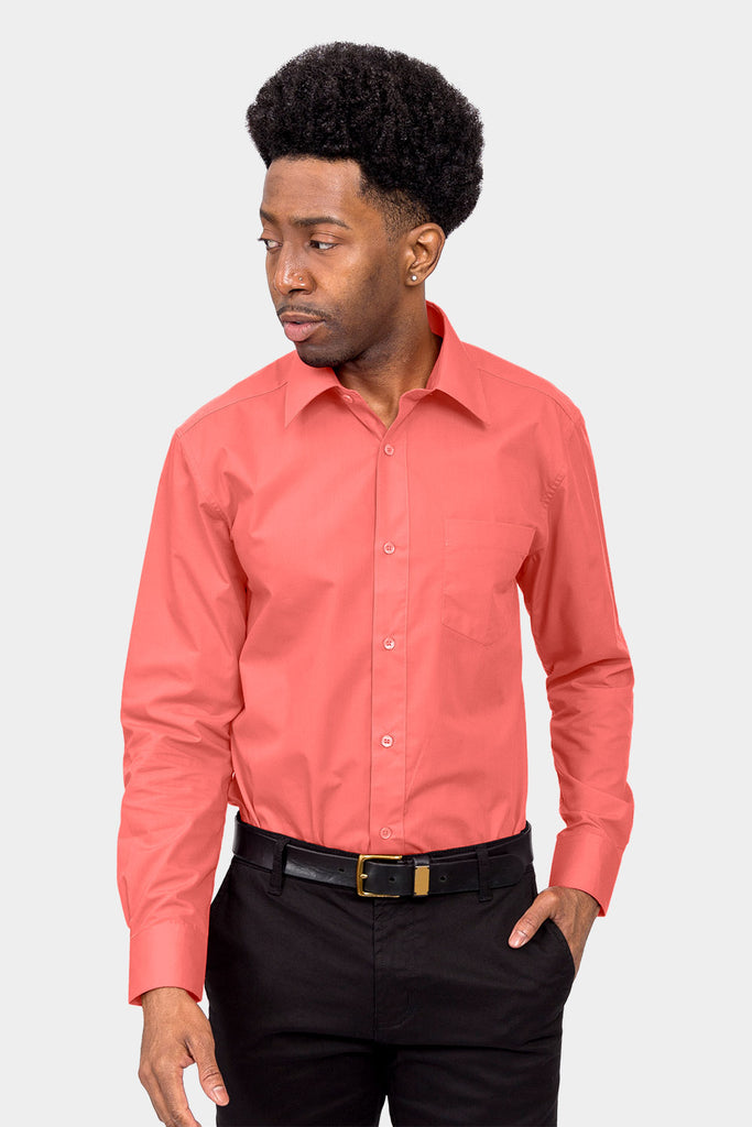 mens coral dress shirt