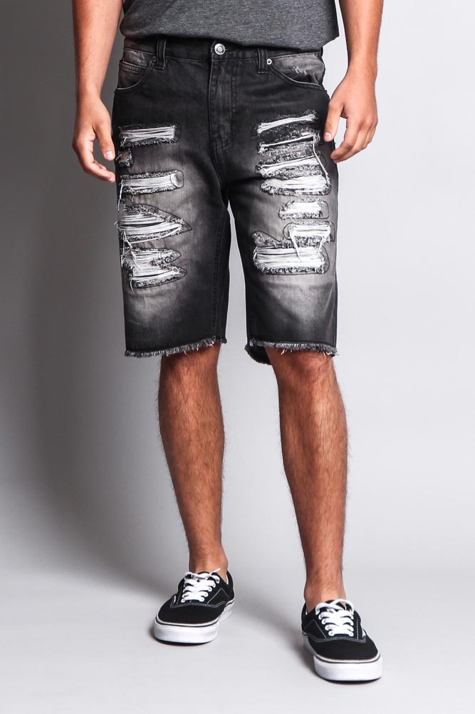 Men's Faded Distressed Shorts