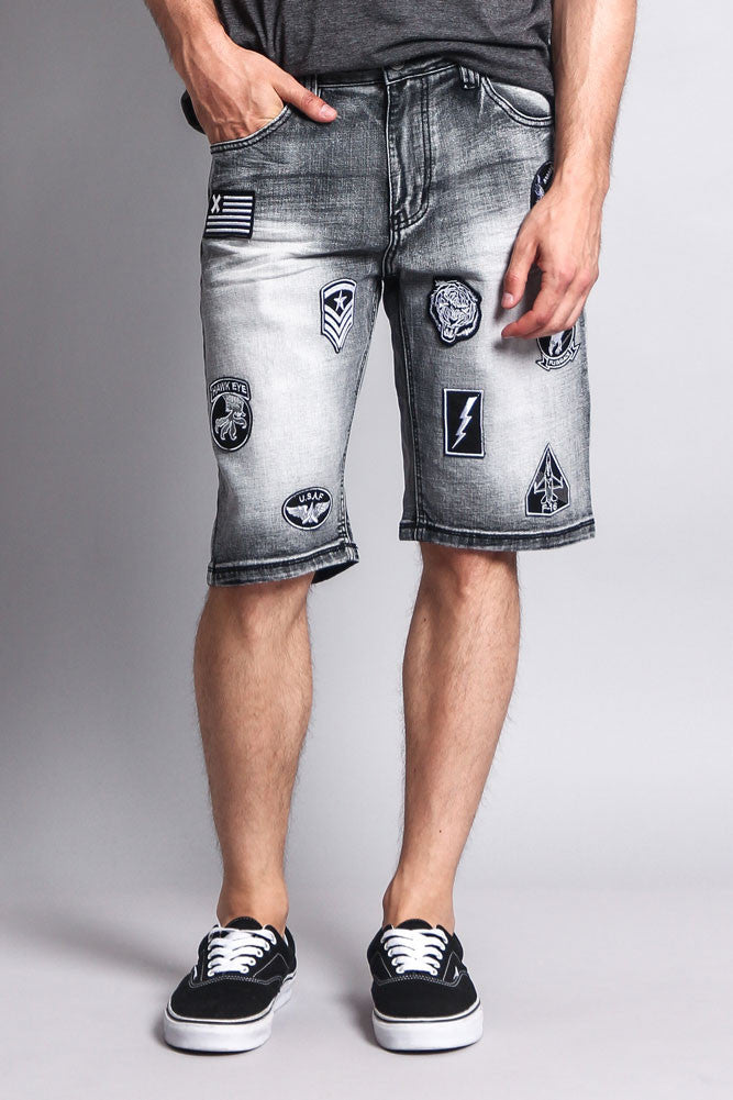 Patch Denim Shorts