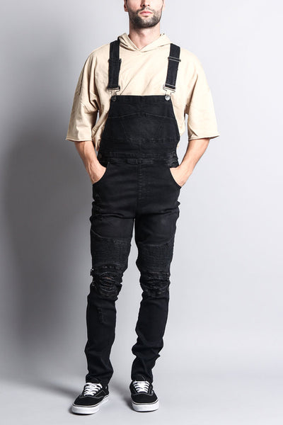 black jean overalls mens