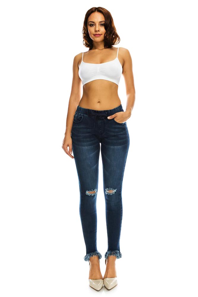 womens ripped hem jeans