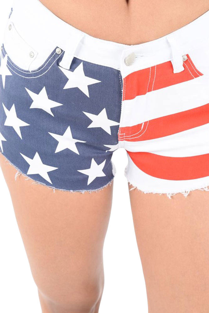 Womens American Flag Denim Shorts G Style Usa 