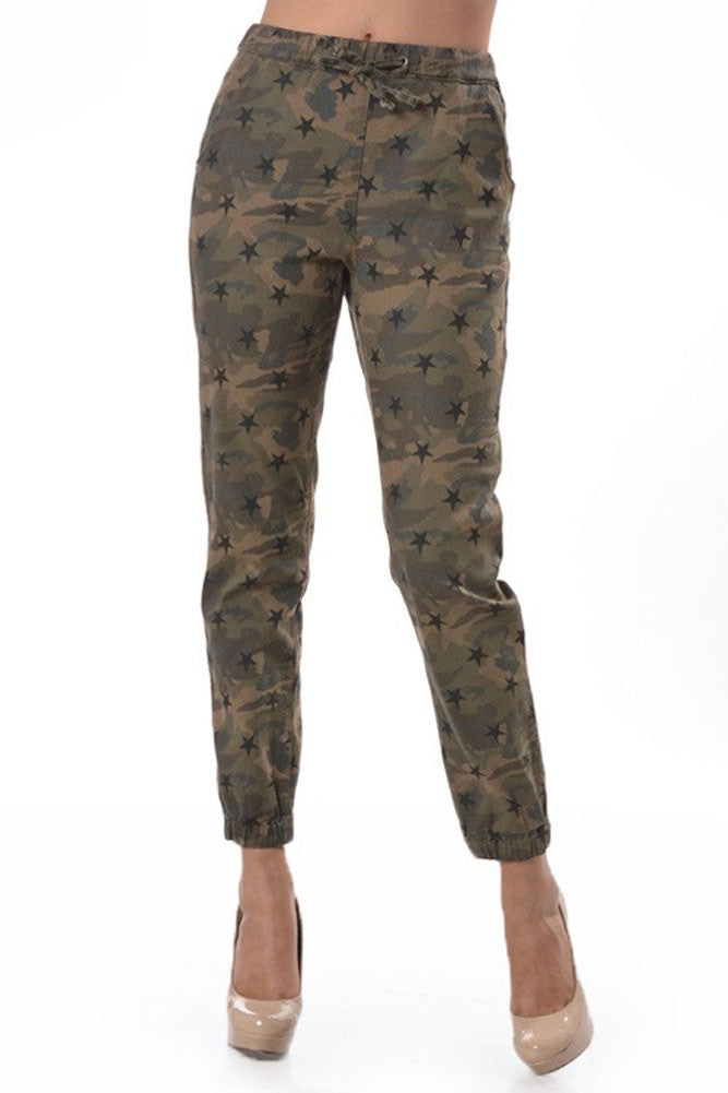 women's camo print jogger pants