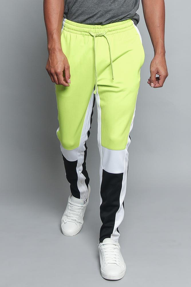 Tri Colored Color Blocked Track Pants 