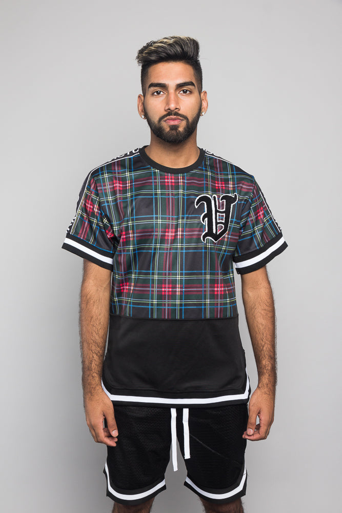 plaid baseball jersey