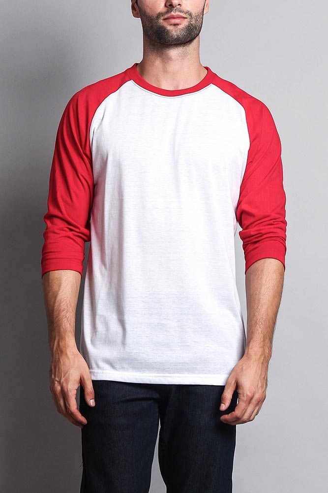 red white baseball tee