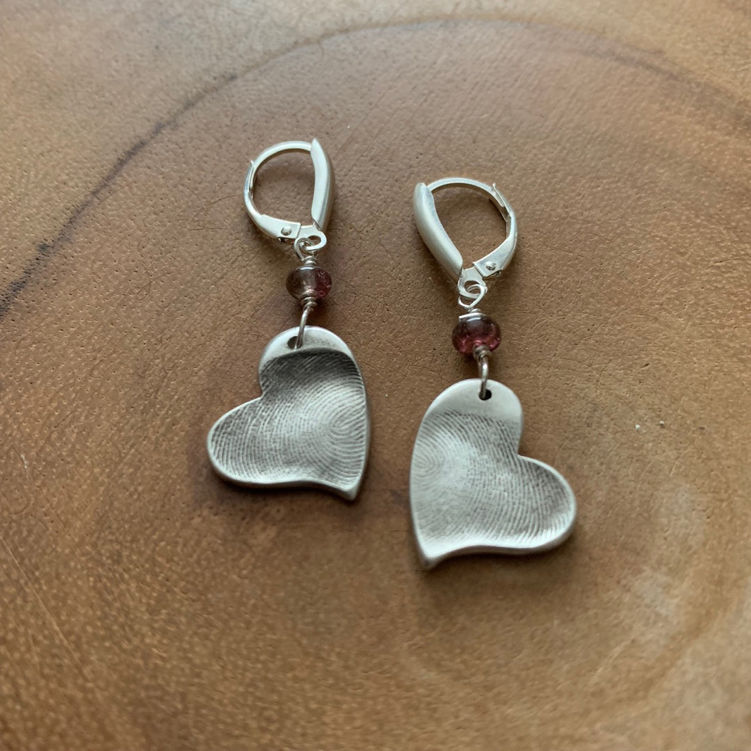 Thumbprint and Fingerprint Charms and Keychains - Heart and Stone