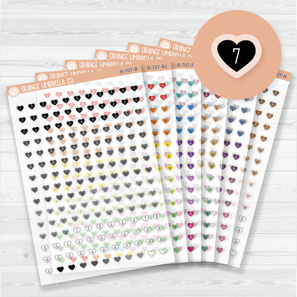 Tiny Heart Planner Stickers from Kits, Clear Matte