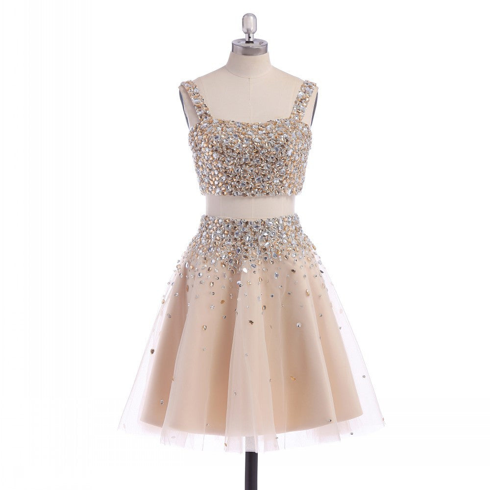 rhinestone prom dress short