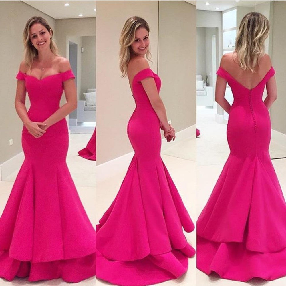hot pink prom dress long