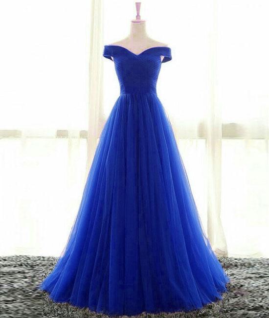 electric blue evening gown