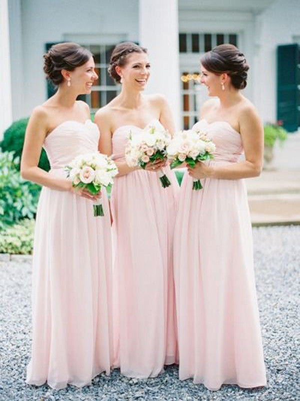 cheap baby pink bridesmaid dresses