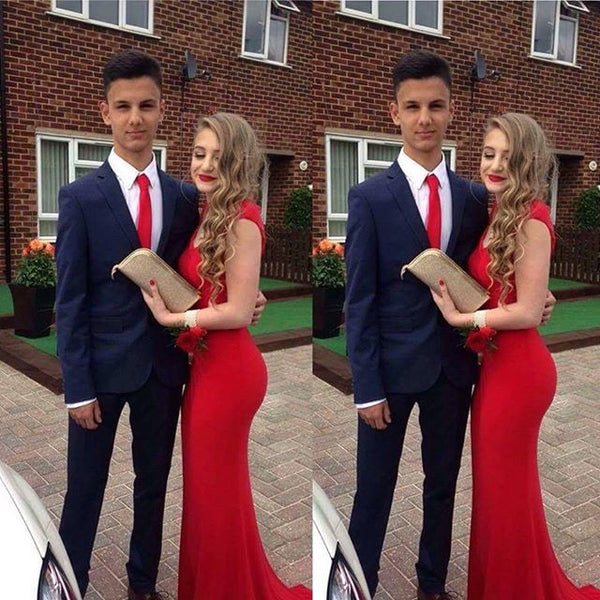 red prom dress and tux