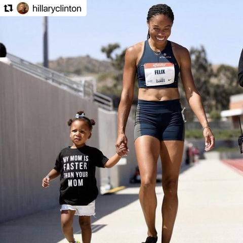 My Mom is Faster Than you mom Allyson Felix and Cammy - Posted by Hillary Clinton