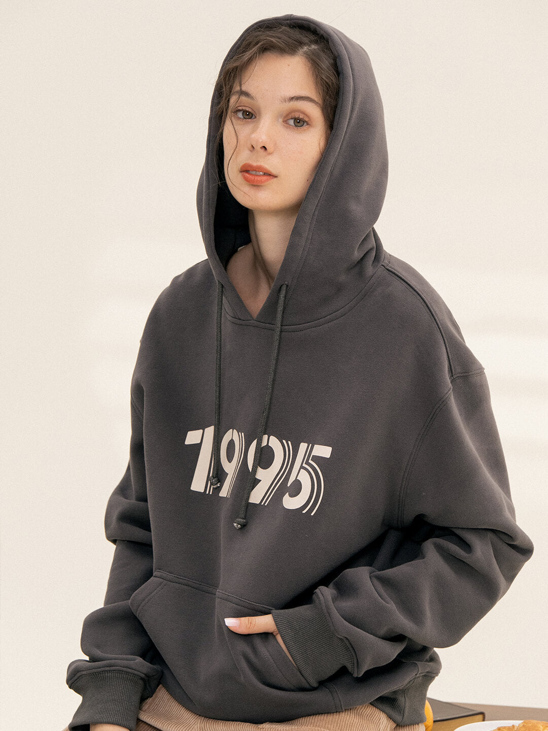 Nicole Numbers Printed Fleece Hoodie