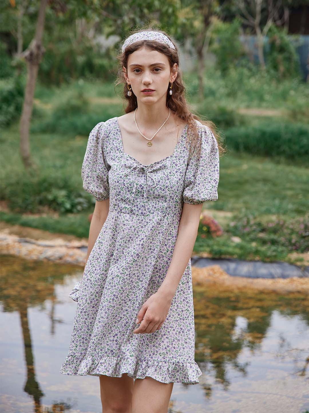 Juli Floral Mini Tea Dress