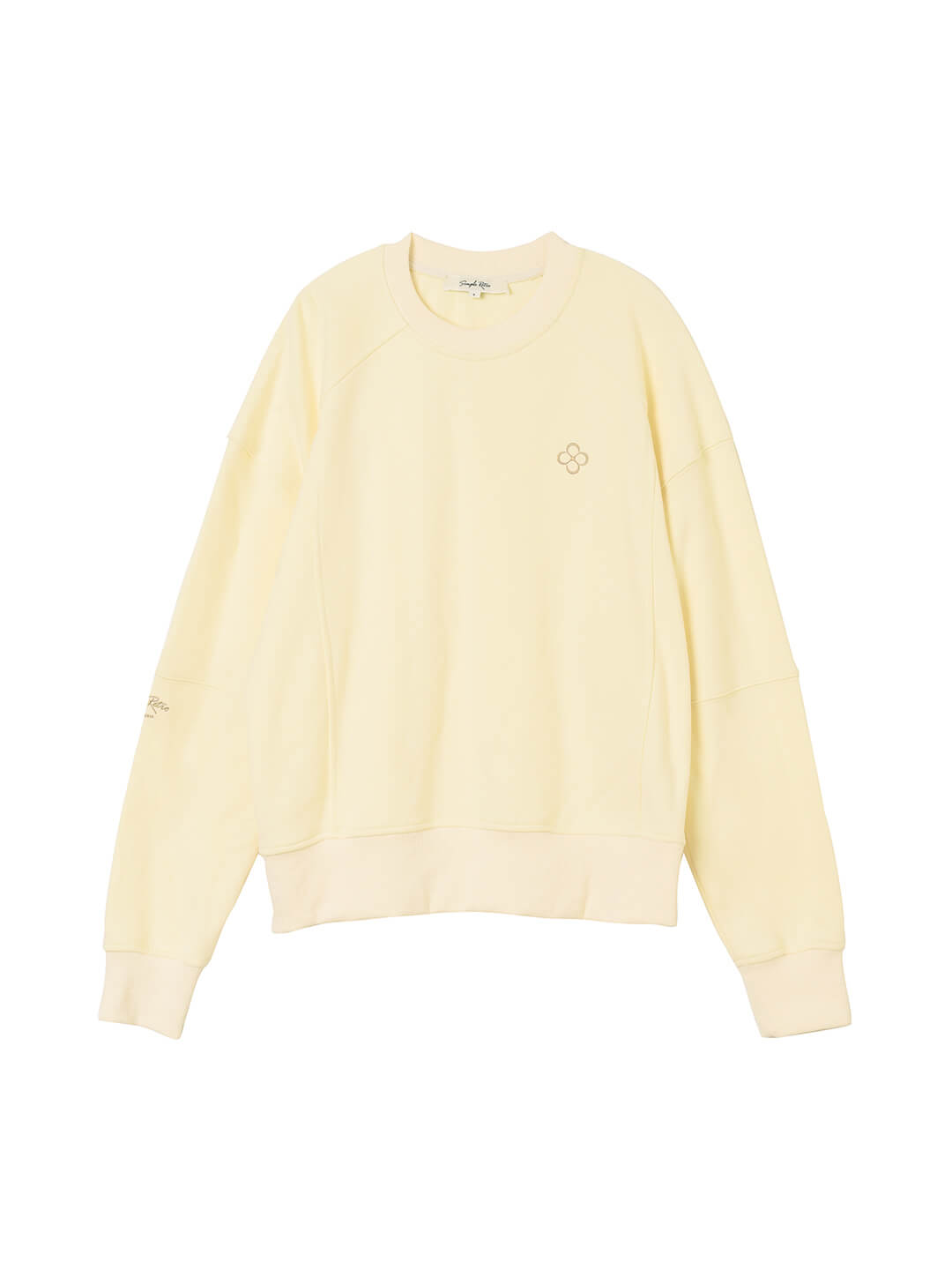 【FINAL SALE】Ellie Logo Embroidered Yellow Sweatshirt – Simple Retro