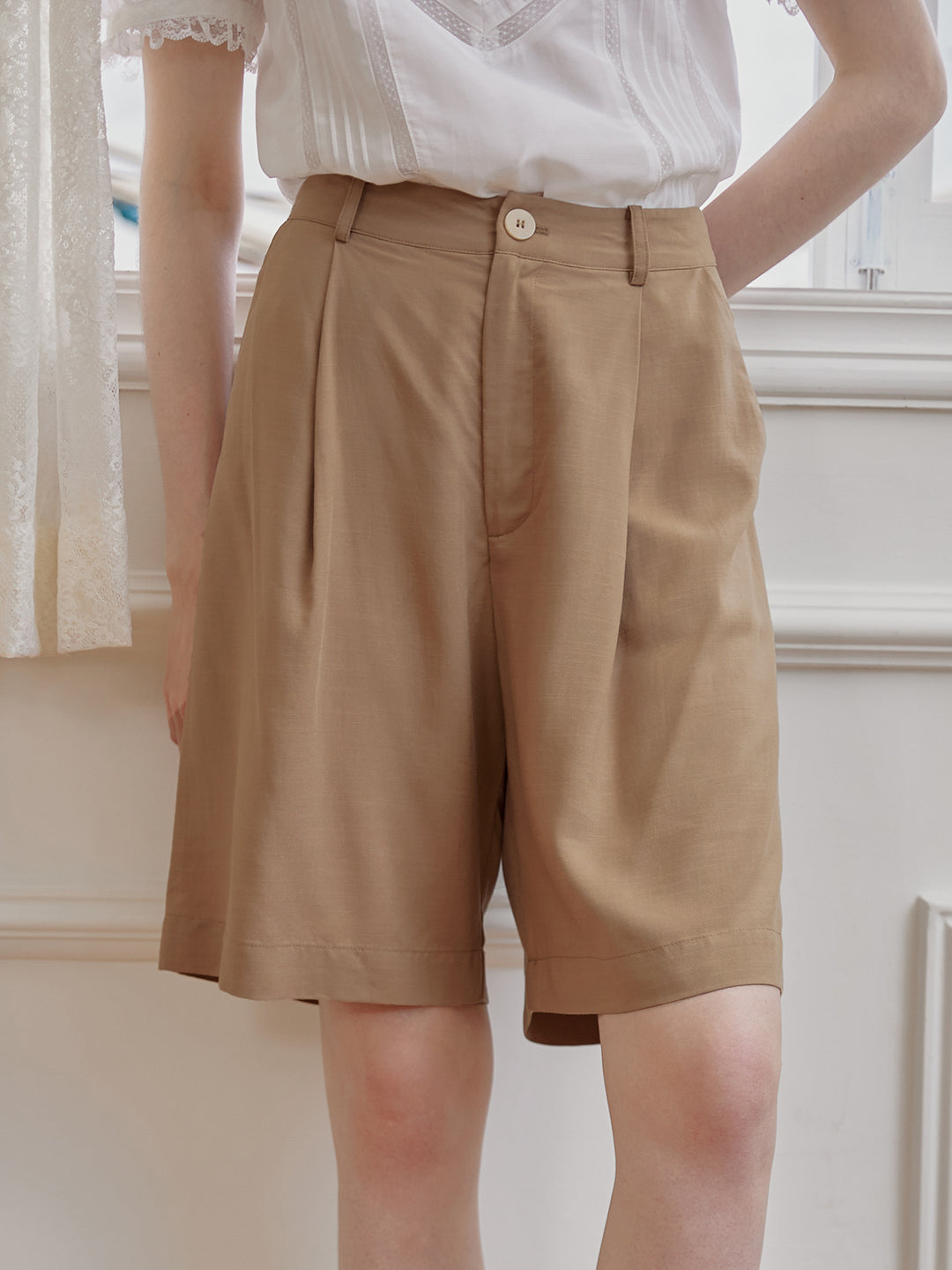 Paine Khaki Casual Shorts