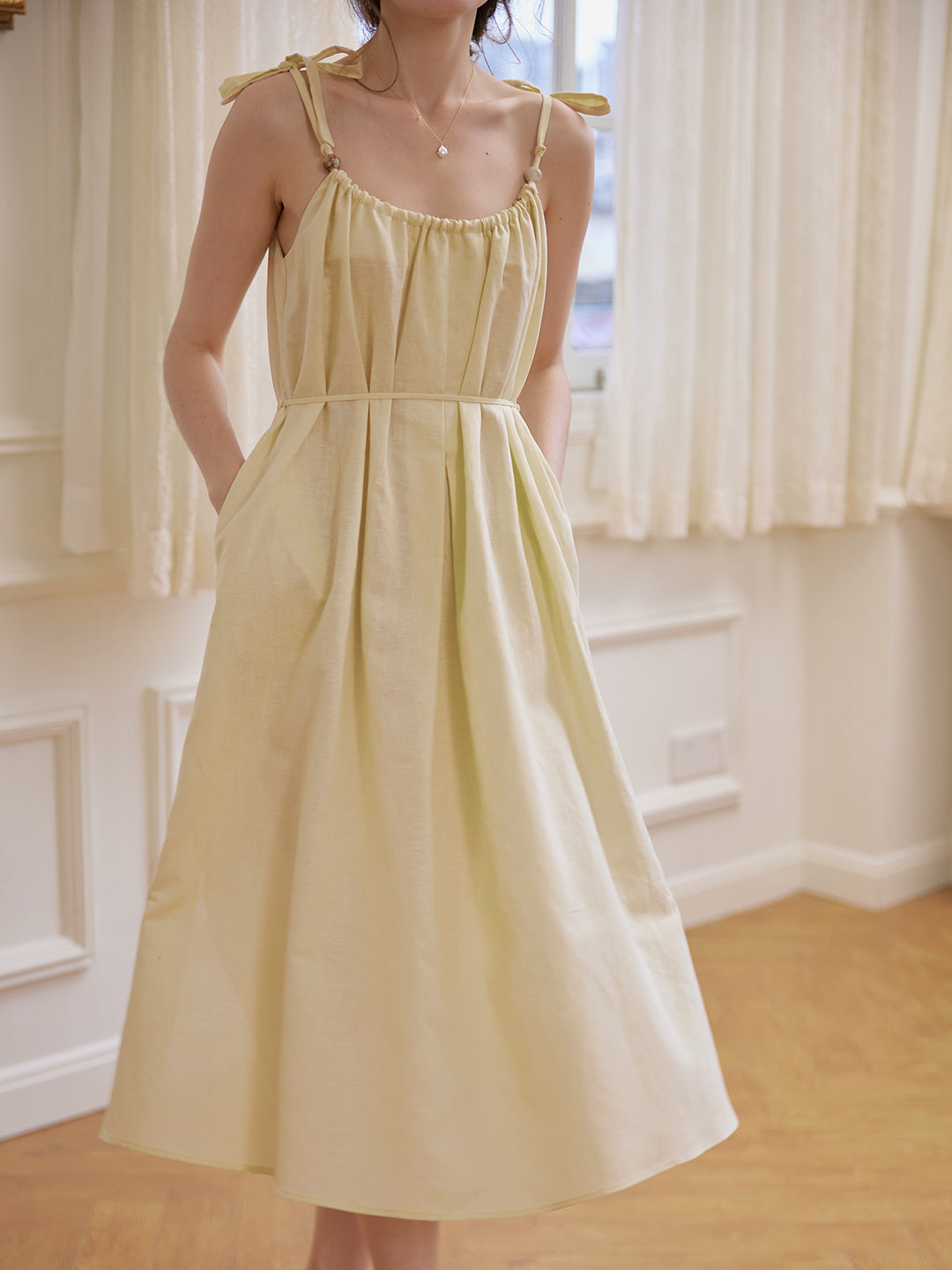 Yasmin Linen Yellow Slip Dress