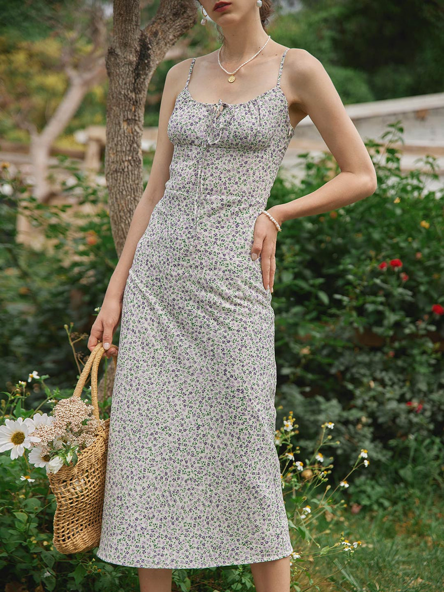 Juli Tea Floral Midi Slip Dress – Simple Retro