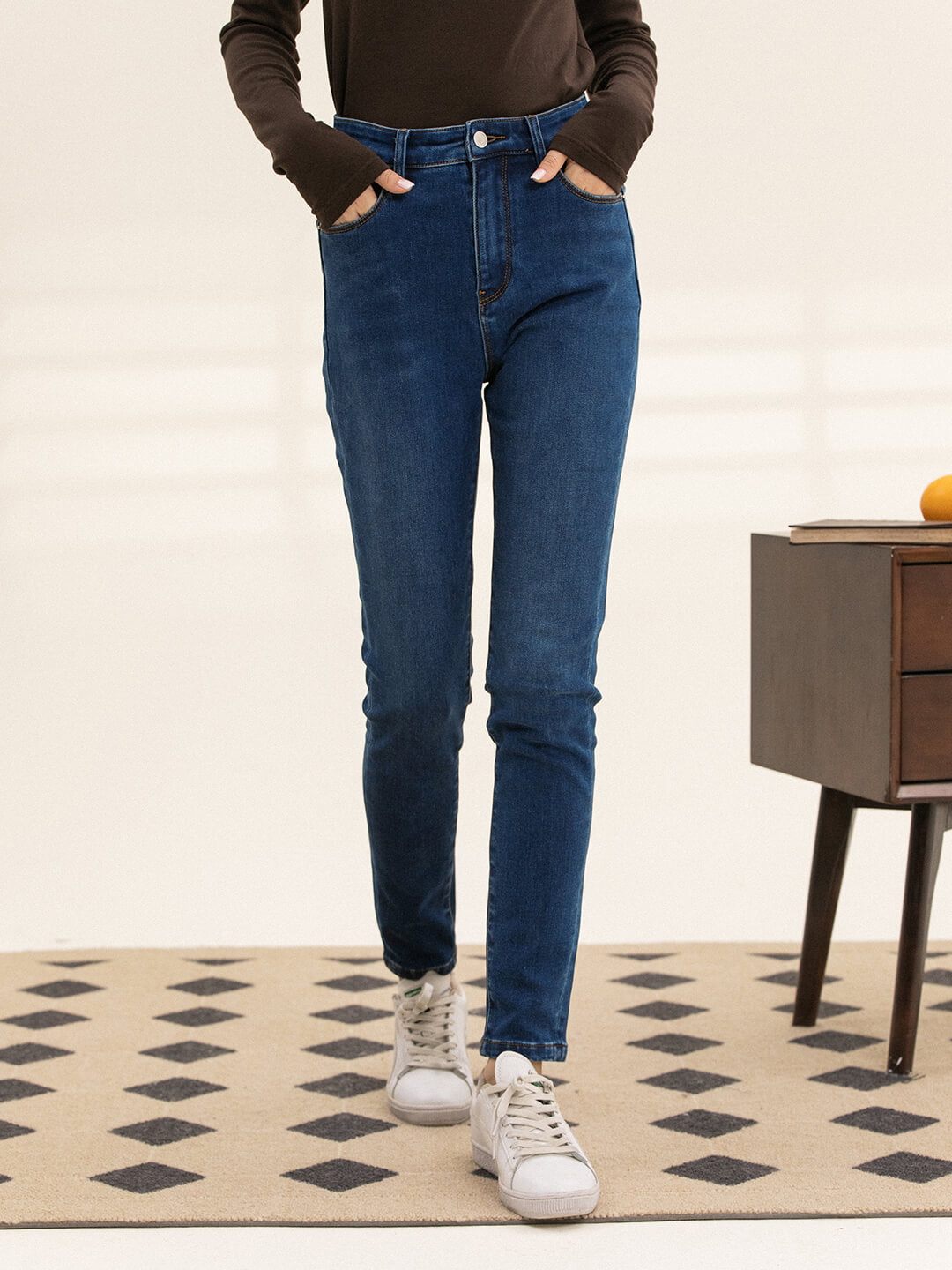 【Final Sale】Jane High-waisted Skinny Fleece Jeans