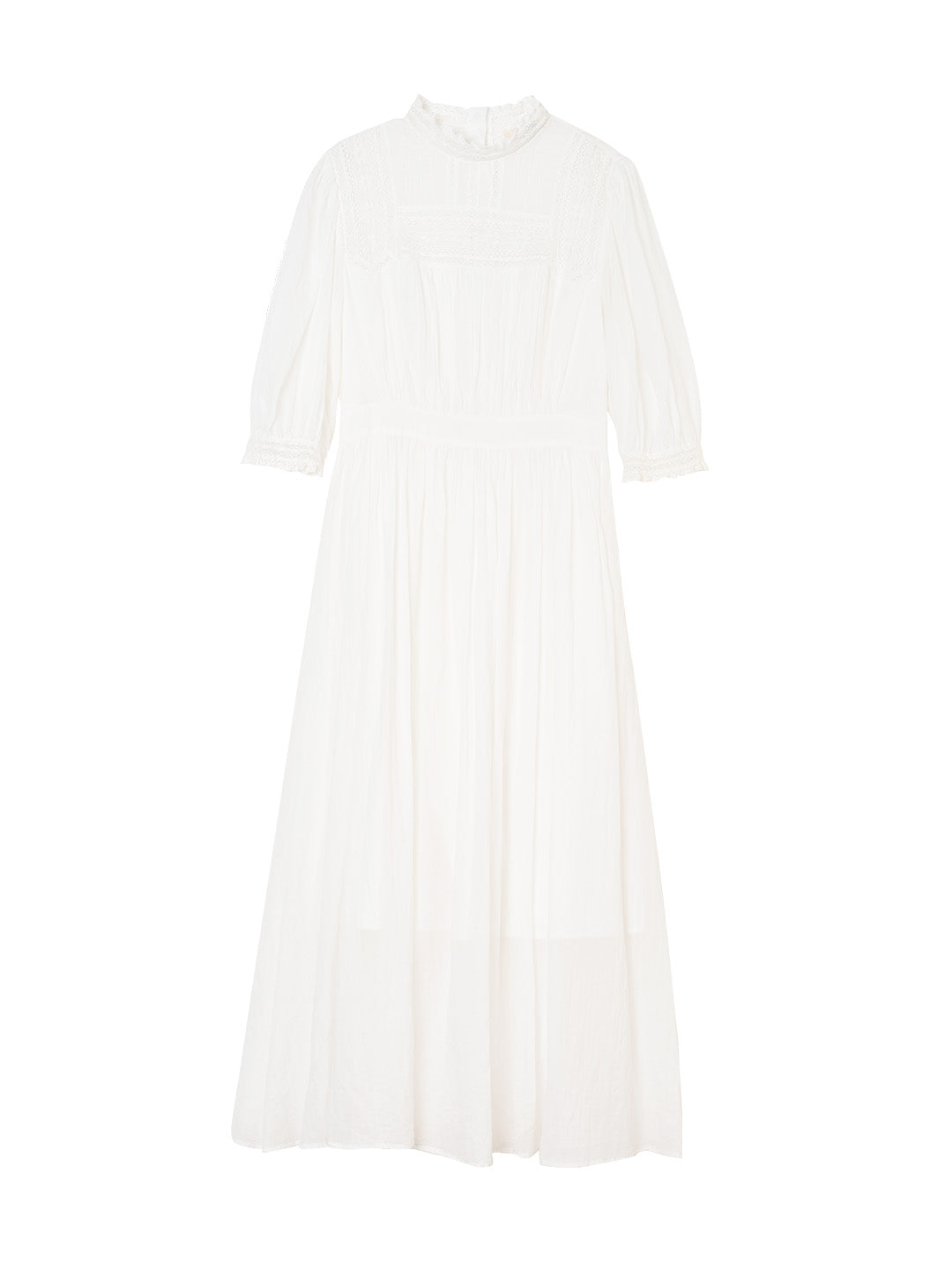 Averie Lace Panel White Dress – Simple Retro