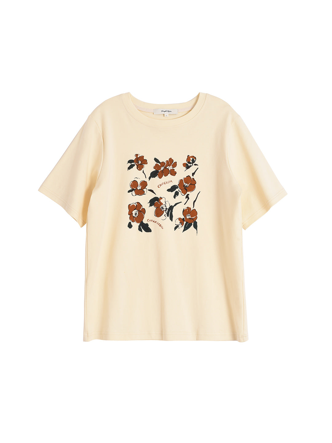 Chowxiaodou Camellia Graphic T-Shirt – Simple Retro