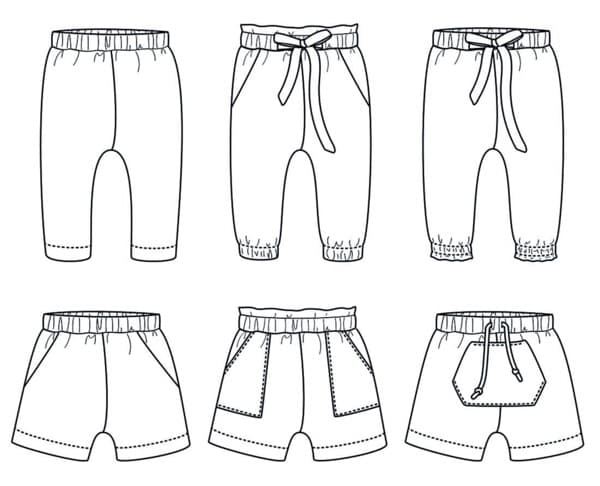 New york baby pants pattern sketch