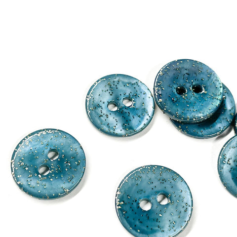 Shell glitter buttons (sold by unit) - Copper - 9mm and 12mm