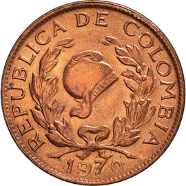 Monnaie, Colombie, 5 Centavos, 1970, TTB+, Copper Clad Steel, KM:206a
