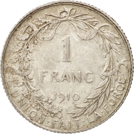 Belgique, Franc, 1910, TB+, Argent, KM:72