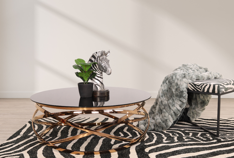 Leather Gallery Crystal Rose Gold Coffee Table