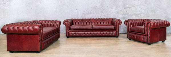 Leather Gallery Chesterfield 3+2+1 Leather Sofa Suite 